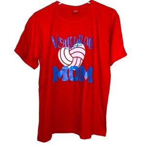 Volleyball MOM Red Short Sleeve T-Shirt Size Large.